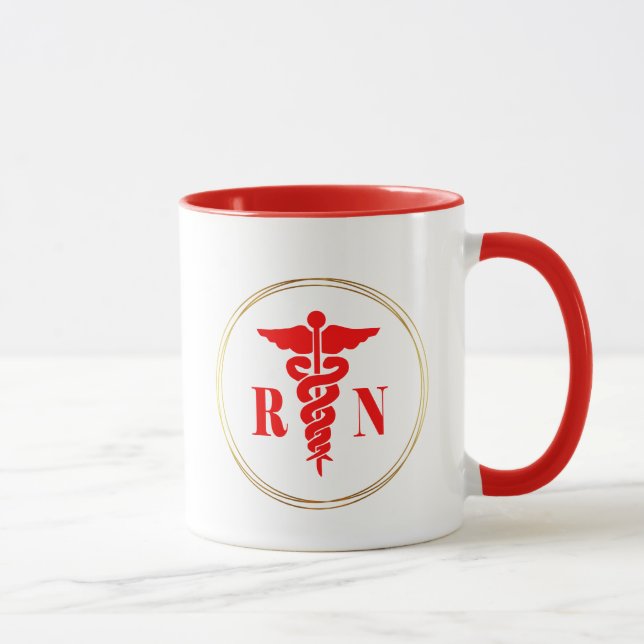 Mug Symbole de la motte de l'infirmière Caduceus (Droite)