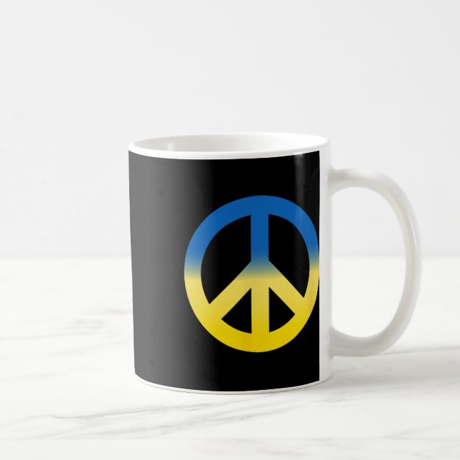 Mug Symbole de la paix - Couleurs du drapeau de l'Ukra (Droite)