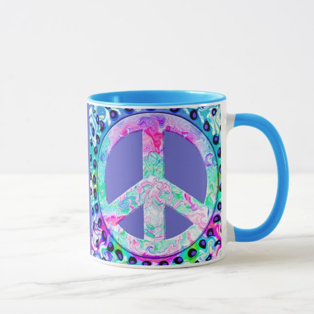 Mug SYMBOLE DE LA PAIX PsychÉLIQUE Abstrait (Droite)