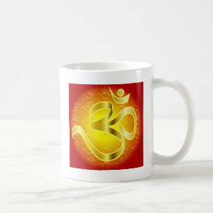 Mug Symbole de l'Aum ou de l'Om en jaune et rouge