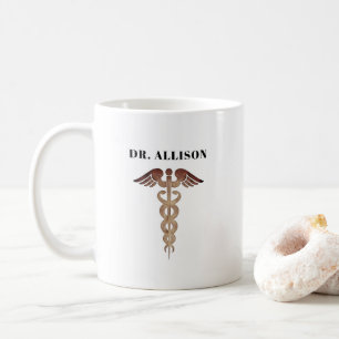 Mug Symbole de l'élégance du docteur Gold Caduceus Per