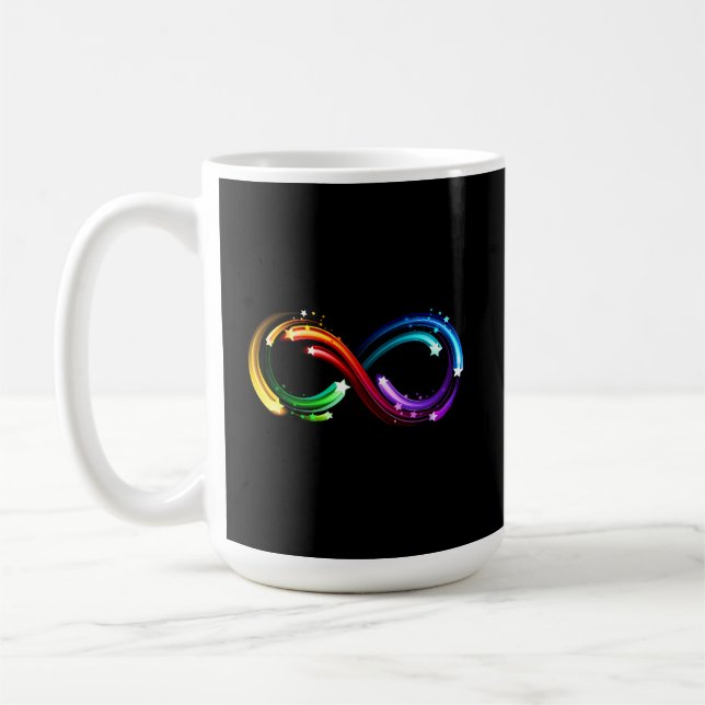 Mug Symbole de l'infini des comètes arc-en-ciel (Gauche)