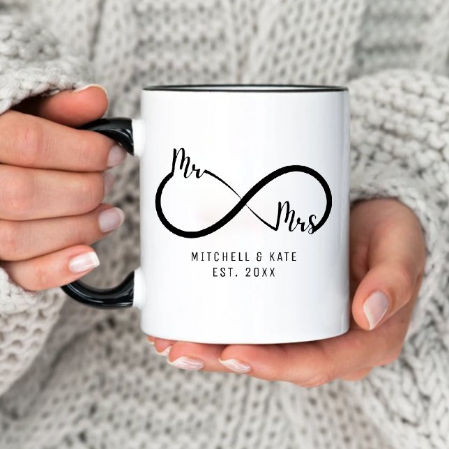 Mug Symbole de mariage de M. et Mme Infini (Mr & Mrs Infinity Symbol Wedding Mug
)