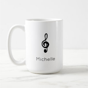 Mug Symbole de musique Treble Clef noir blanc