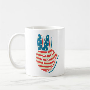 Mug SYMBOLE DE PAIX DU Drapeau Américain 4 juillet