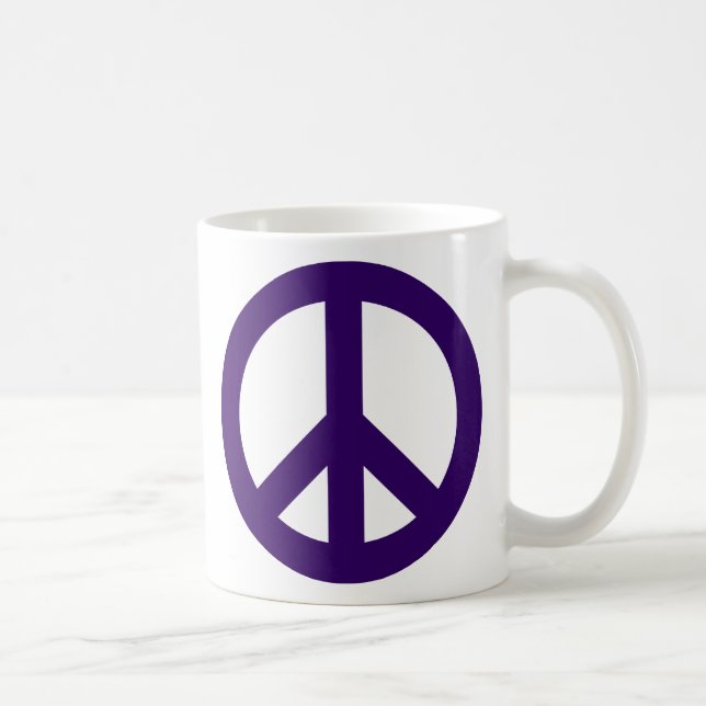 Mug Symbole de paix pourpre foncé (Droite)