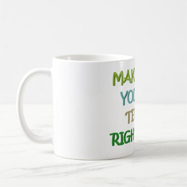 Mug Symbole de pensée positive couleurs vert (Gauche)