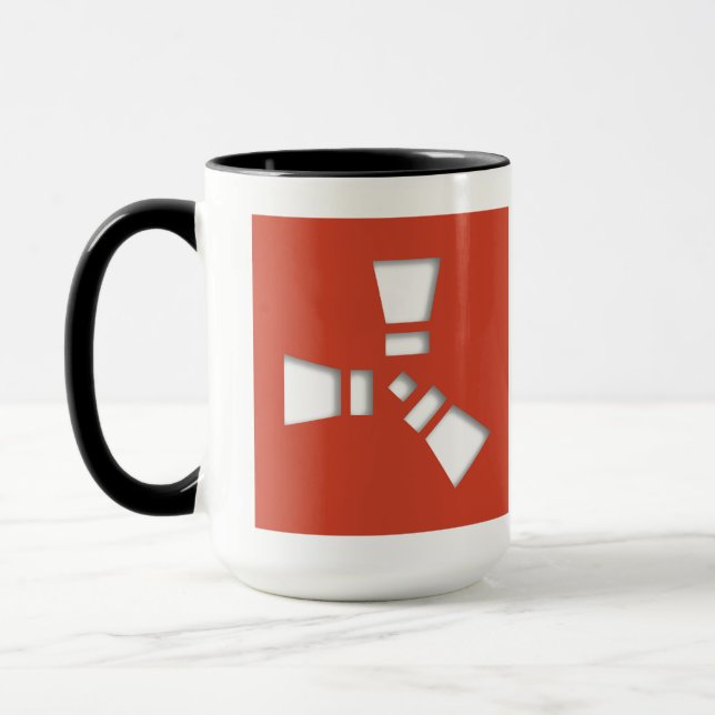 Mug SYMBOLE DE POUSSIÈRE Rouge sur fond transparent (Gauche)