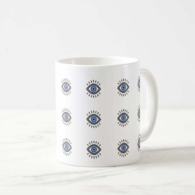 Mug Symbole de protection contre les yeux mal, oeil bl (Devant droit)
