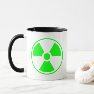 Mug Symbole de rayonnement radioactif nucléaire en ver