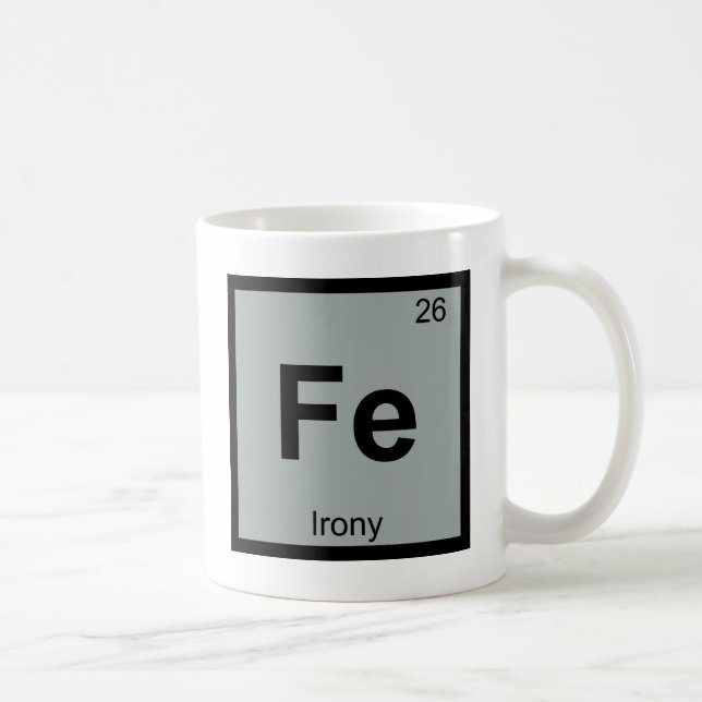 Mug Symbole de table périodique Fe - Ironie Chemistry (Droite)