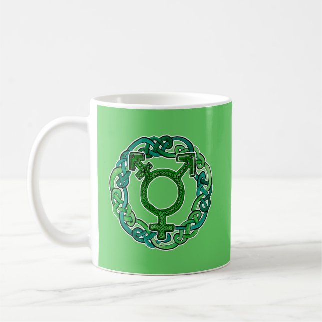 Mug Symbole de transsexuel de Knotwork de Celtic (Gauche)