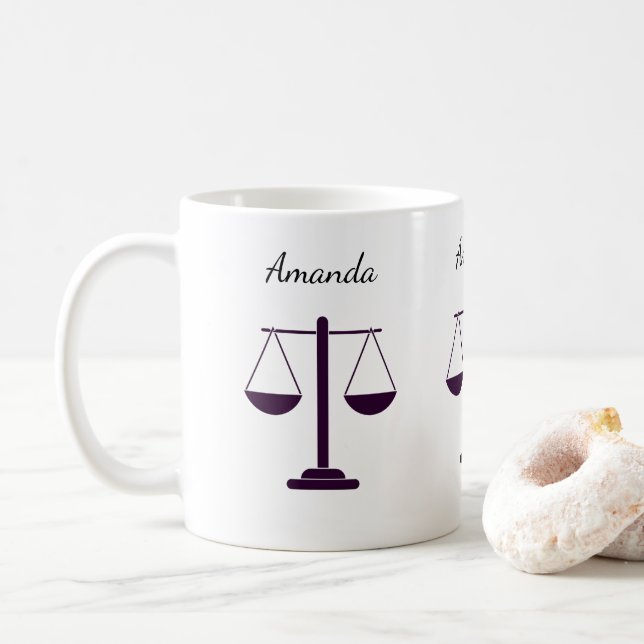 Mug Symbole des services juridiques de la balance de l (Avec donut)