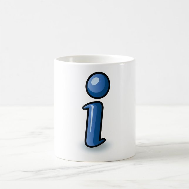 Mug Symbole d'icône d'information Bleu Glossy (Créateur téléchargé)