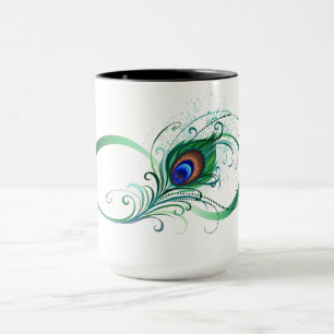 Mug Symbole d'infini avec plume de paon