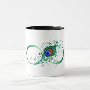 Mug Symbole d'infini avec plume de paon