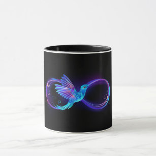 Mug Symbole d'infini néon avec colibri brillant