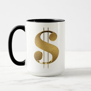 Mug Symbole dollar de l'or 3D