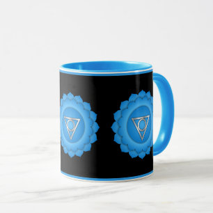 Mug Symbole du chakra de la gorge bleue Pleine conscie