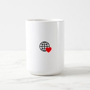 Mug Symbole du coeur rouge créé avec des lignes lisses