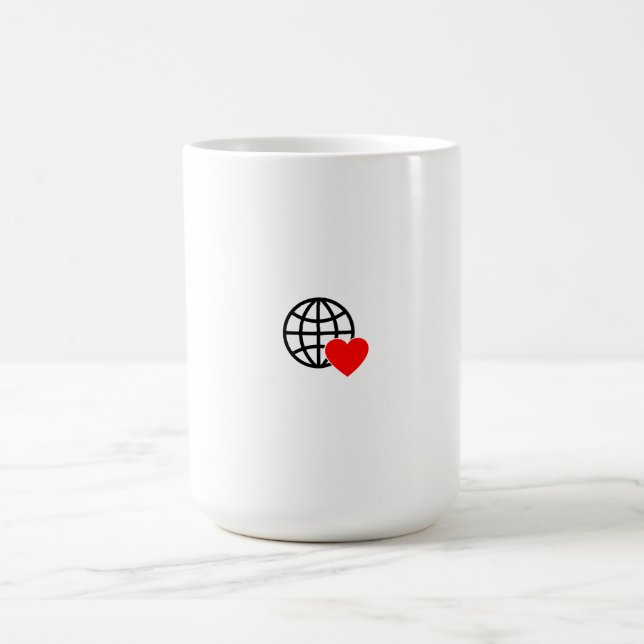Mug Symbole du coeur rouge créé avec des lignes lisses (Centre)