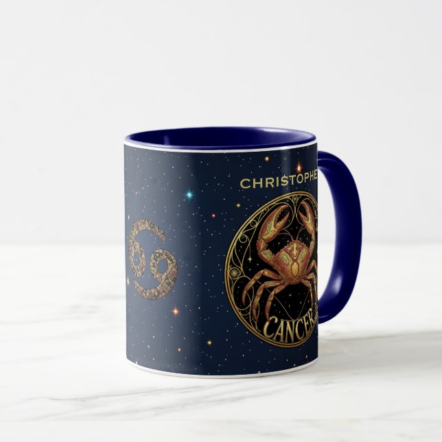 Mug Symbole du zodiaque Cancer Crabe (Devant droit)