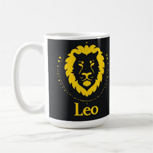 Mug Symbole du zodiaque Lion avec une tête de lion dor