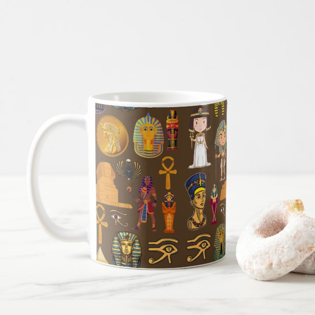 Mug Symbole égyptien ancien Hiéroglyphique - Motif (Avec donut)