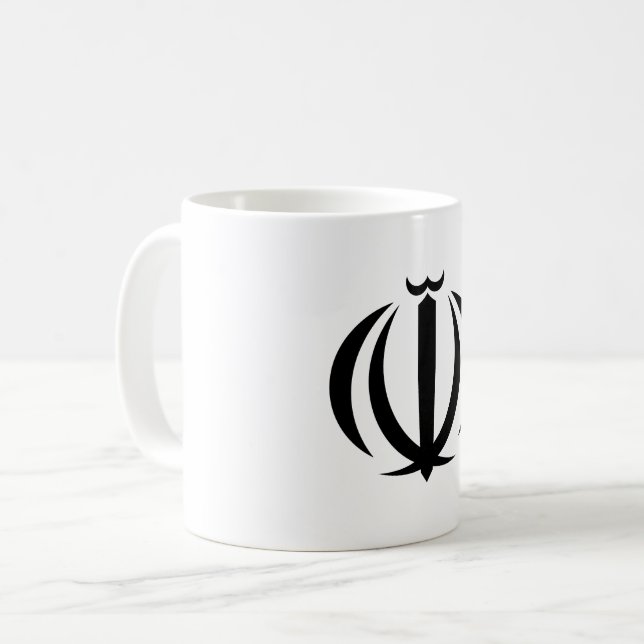 Mug symbole emblème du drapeau de l'Iran armoiries (Devant gauche)