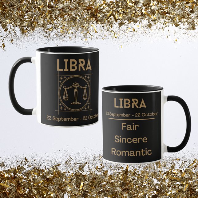 Mug Symbole et traits de la bibliothèque Zodiac (Libra Zodiac Coffee Mug with traits)