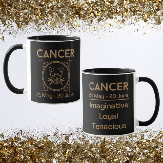 Mug Symbole et traits du cancer Zodiaque (Cancer Zodiac Coffee Mug with traits)
