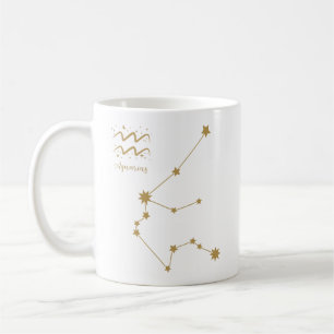 Mug Symbole étoile Aquarius Constellation d'or