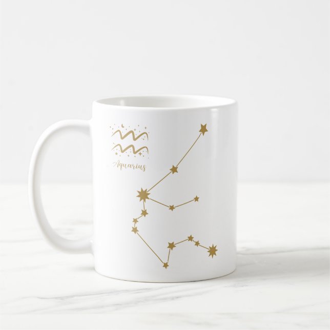 Mug Symbole étoile Aquarius Constellation d'or (Gauche)