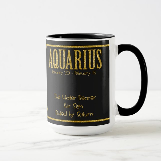 Mug SYMBOLE Étoile Zodiaque Aquarius (Droite)