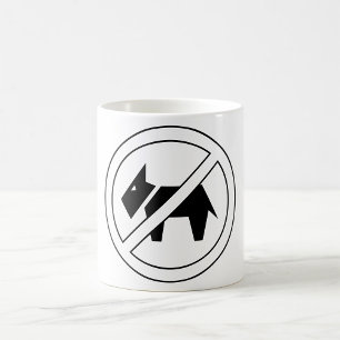 Mug Symbole gras noir et blanc Chiens non autorisés