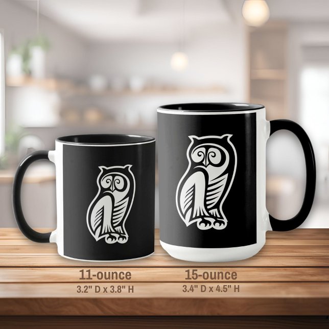 Mug Symbole hibou blanc (Créateur téléchargé)