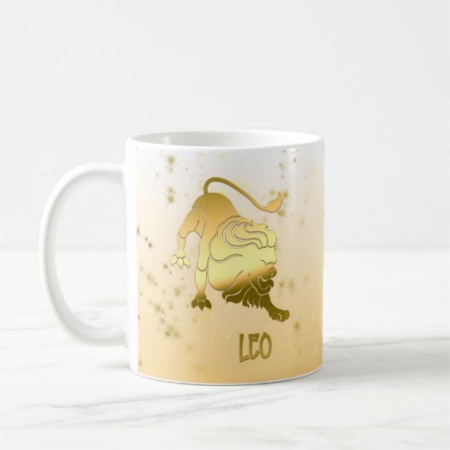 Mug Symbole Horoscope Gold Leo Ombre Zodiac (Gauche)