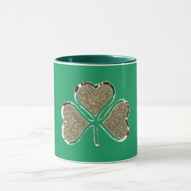 Mug Symbole irlandais Golden Shamrock Clover Irlande (Centre)