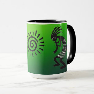 Mug Symbole Kokopelli avec le soleil américain