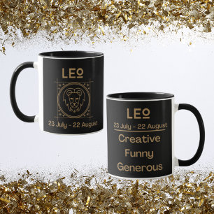 Mug Symbole Leo Zodiac avec Symbole et traits