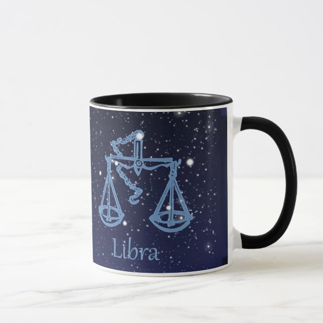 Mug Symbole Libra Constellation et Zodiac avec étoiles (Droite)