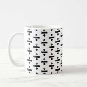 Mug Symbole mathématique "Divide" noir et blanc Lino C