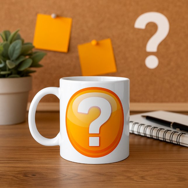 Mug Symbole Moderne Gras Point d'Interrogation Orange (Créateur téléchargé)