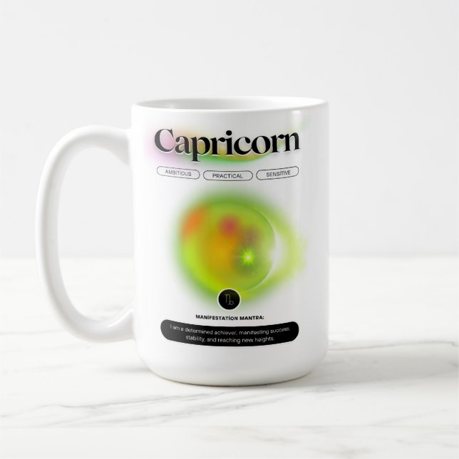 Mug Symbole moderne Zodiac Capricorne Citation Élément (Gauche)