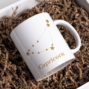 Mug Symbole moderne Zodiac Capricorne d'or   Élément T