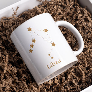 Mug Symbole moderne Zodiac Gold Libra   Air de l'éléme