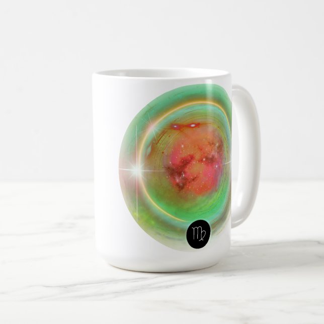 Mug Symbole moderne Zodiac Virgo Quote Élément Terre (Devant droit)