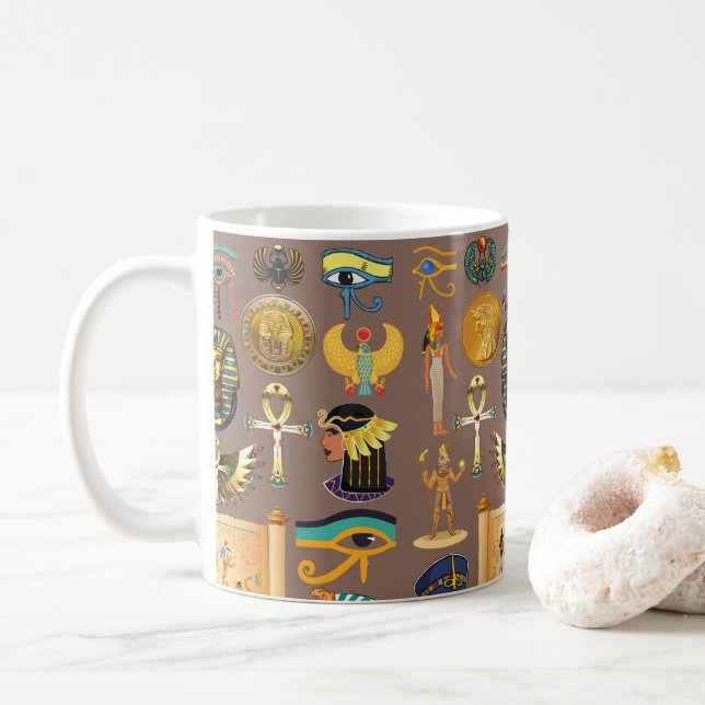 Mug Symbole Motif égyptien Hiéroglyphique antique (Avec donut)