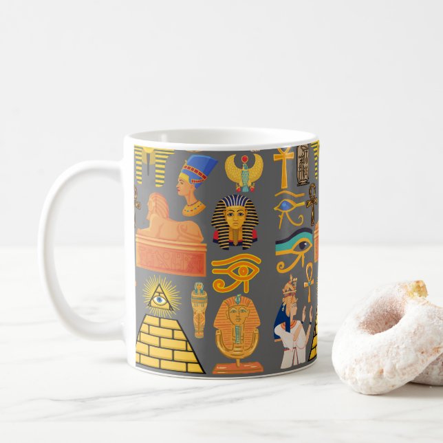 Mug Symbole motif Hiéroglyphe égyptien antique (Avec donut)