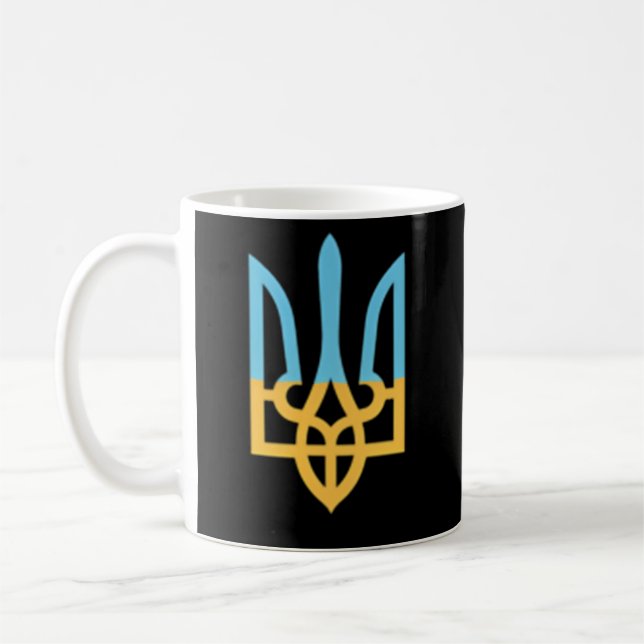 Mug SYMBOLE NATIONAL ukrainien Trident I stand With Uk (Gauche)